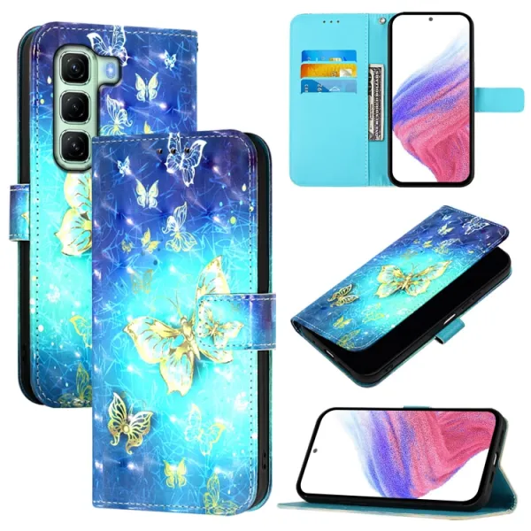 ART Peňaženkový kryt pre Infinix Hot 50 GOLDEN BUTTERFLY