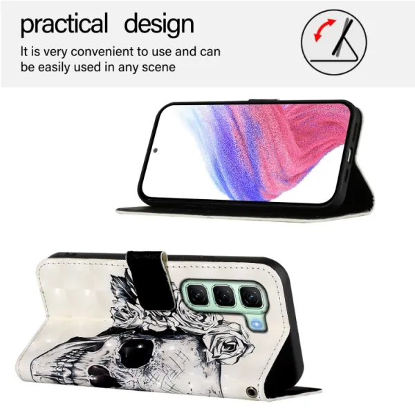 ART Peňaženkový kryt pre Infinix Hot 50 SKULL