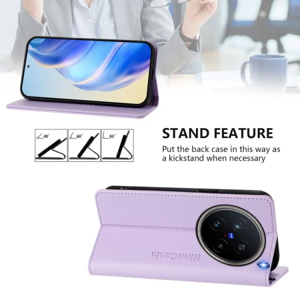 RINA Zaklápacie puzdro pre Vivo X200 Pro 5G fialové