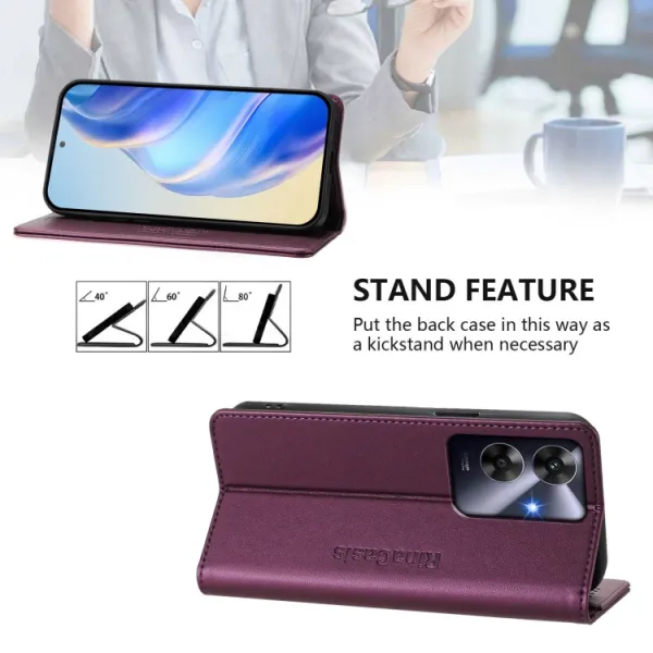 RINA Zaklápacie puzdro pre Realme Note 60 tmavofialové
