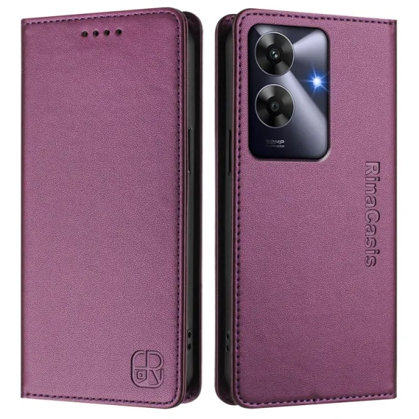 RINA Zaklápacie puzdro pre Realme Note 60 tmavofialové