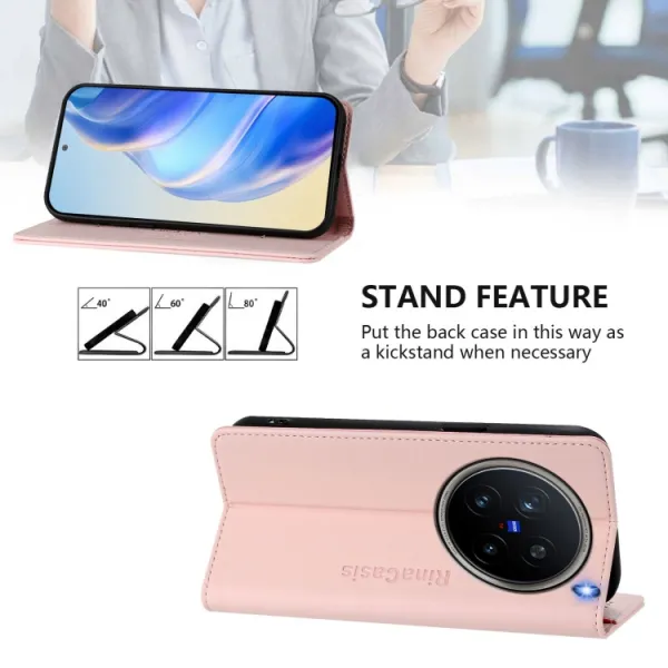 RINA Zaklápacie puzdro pre Vivo X200 Pro 5G ružové