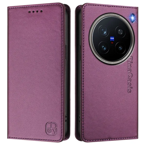 RINA Zaklápacie puzdro pre Vivo X200 Pro 5G tmavofialové