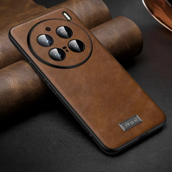 SULADA LEATHER Ochranný kryt Vivo X200 Pro 5G hnedý