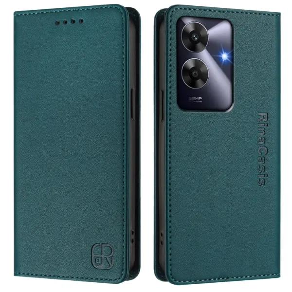 RINA Zaklápacie puzdro pre Realme Note 60 tmavozelené