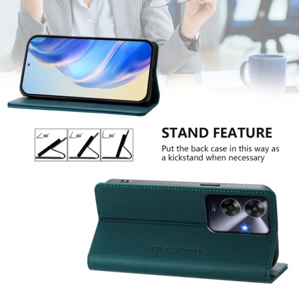 RINA Zaklápacie puzdro pre Realme Note 60 tmavozelené
