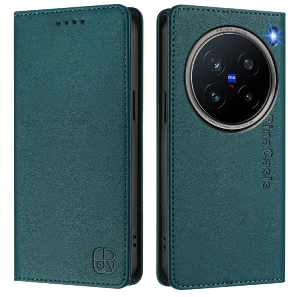 RINA Zaklápacie puzdro pre Vivo X200 Pro 5G tmavozelené