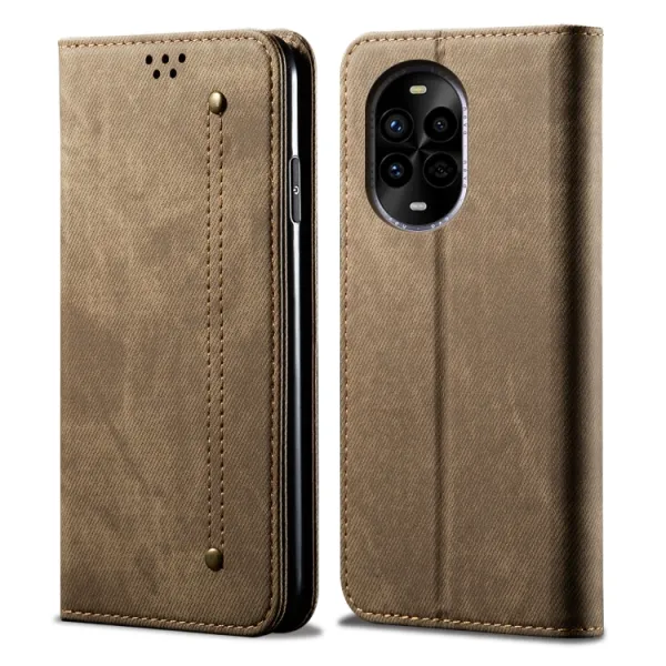 DENIM Peňaženkový kryt pre Huawei Nova 13 Pro šedohnedý