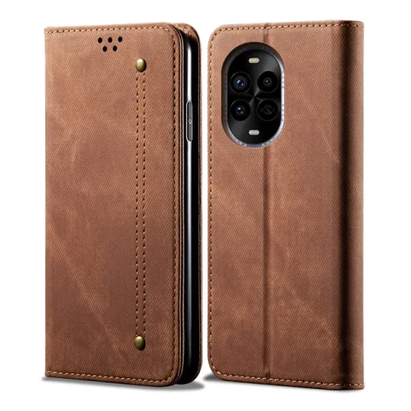 DENIM Peňaženkový kryt pre Huawei Nova 13 Pro hnedý