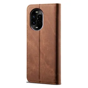 DENIM Peňaženkový kryt pre Huawei Nova 13 Pro hnedý