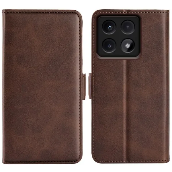 SIDE Peňaženkové puzdro pre Xiaomi 14T Pro tmavohnedé