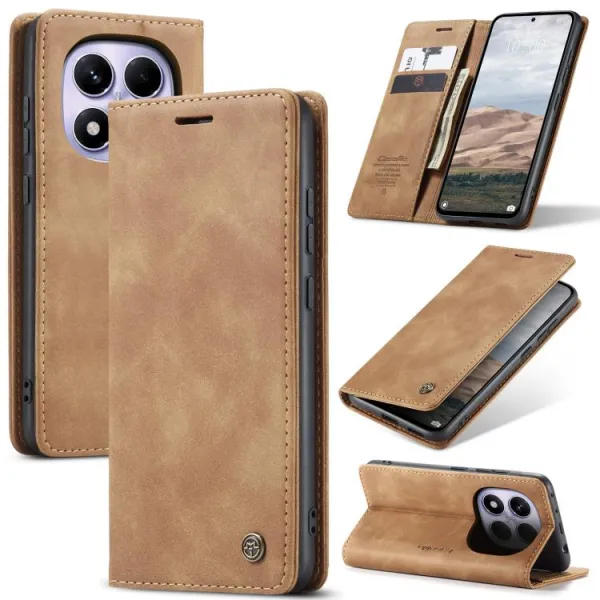 CASEME Flipové puzdro pre Xiaomi Redmi Note 14 Pro svetlohnedé