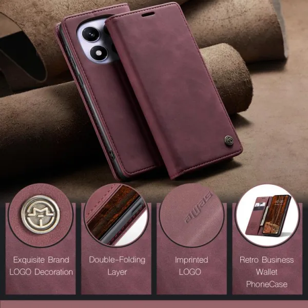 CASEME Flipové puzdro pre Xiaomi Redmi Note 14 Pro červené