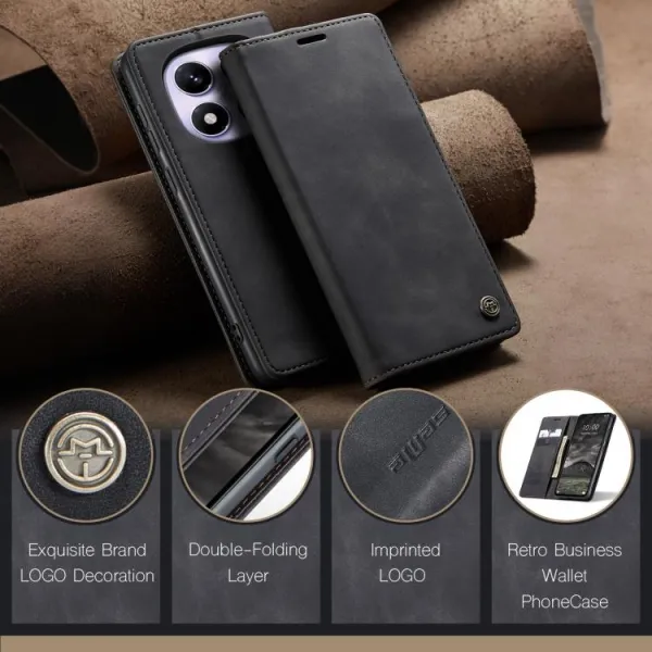 CASEME Flipové puzdro pre Xiaomi Redmi Note 14 Pro čierne