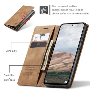 CASEME Flipové puzdro pre Xiaomi Redmi Note 14 Pro svetlohnedé