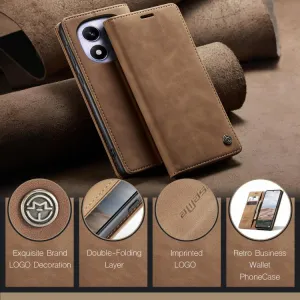 CASEME Flipové puzdro pre Xiaomi Redmi Note 14 Pro svetlohnedé