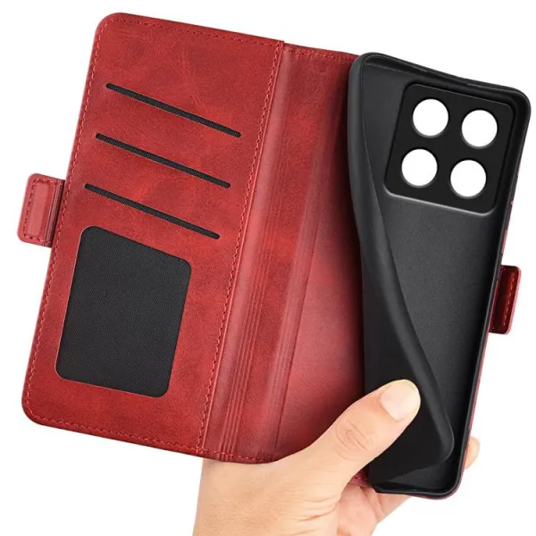 SIDE Peňaženkové puzdro pre Xiaomi 14T červené