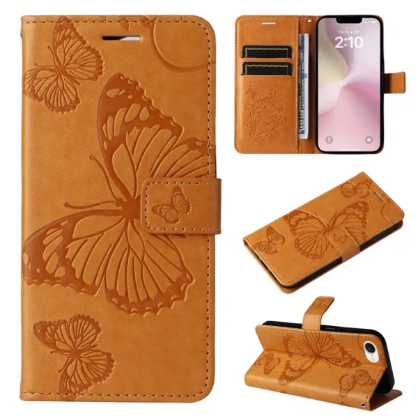 ART BUTTERFLY Peňaženkový obal pre Apple iPhone 16e / iPhone 17e žltý