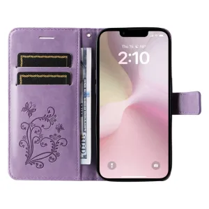 ART BUTTERFLY Peňaženkový obal pre Apple iPhone 16e / iPhone 17e fialový