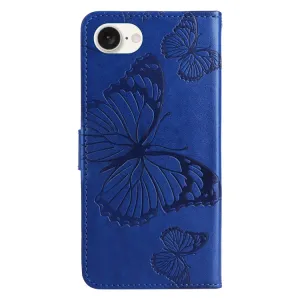 ART BUTTERFLY Peňaženkový obal pre Apple iPhone 16e / iPhone 17e modrý
