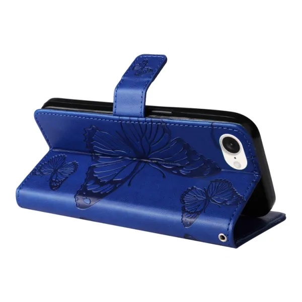 ART BUTTERFLY Peňaženkový obal pre Apple iPhone 16e / iPhone 17e modrý