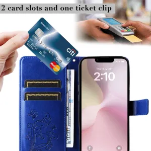 ART BUTTERFLY Peňaženkový obal pre Apple iPhone 16e / iPhone 17e modrý