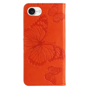 ART BUTTERFLY Peňaženkový obal pre Apple iPhone 16e / iPhone 17e oranžový