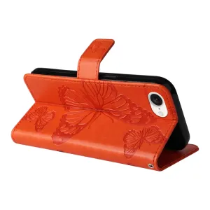 ART BUTTERFLY Peňaženkový obal pre Apple iPhone 16e / iPhone 17e oranžový
