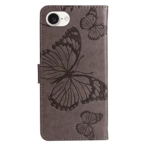 ART BUTTERFLY Peňaženkový obal pre Apple iPhone 16e / iPhone 17e šedý
