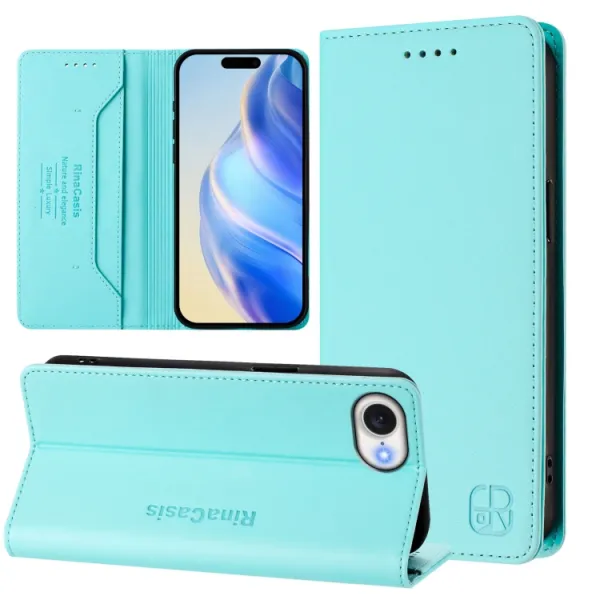 RINA Zaklápacie puzdro pre Apple iPhone 16e / iPhone 17e tyrkysové