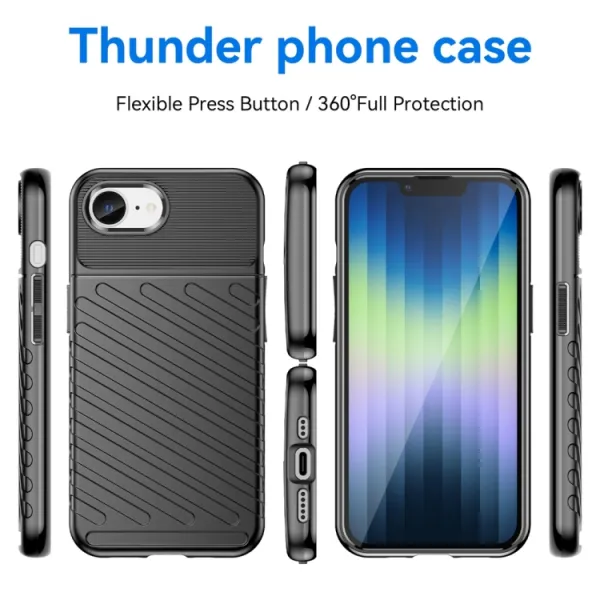 THUNDER Ochranný obal Apple iPhone 16e / iPhone 17e čierny