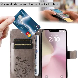 ART BUTTERFLY Peňaženkový obal pre Apple iPhone 16e / iPhone 17e šedý