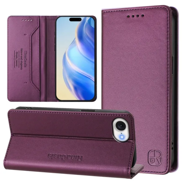 RINA Zaklápacie puzdro pre Apple iPhone 16e / iPhone 17e tmavofialové