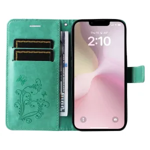 ART BUTTERFLY Peňaženkový obal pre Apple iPhone 16e / iPhone 17e zelený