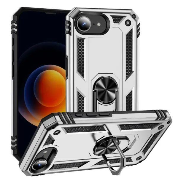 RING Kryt s držiakom pre Apple iPhone 16e / iPhone 17e strieborný