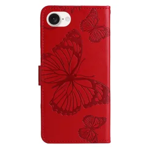 ART BUTTERFLY Peňaženkový obal pre Apple iPhone 16e / iPhone 17e červený