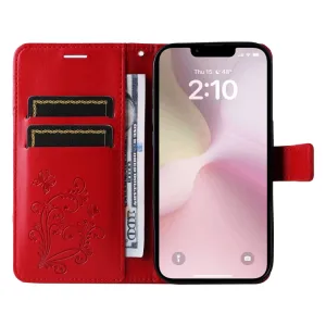 ART BUTTERFLY Peňaženkový obal pre Apple iPhone 16e / iPhone 17e červený
