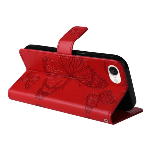 ART BUTTERFLY Peňaženkový obal pre Apple iPhone 16e / iPhone 17e červený