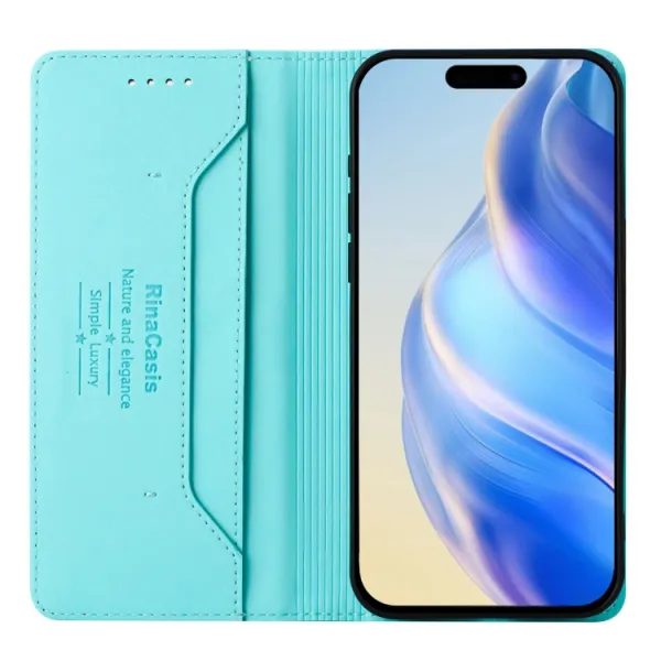 RINA Zaklápacie puzdro pre Apple iPhone 16e / iPhone 17e tyrkysové