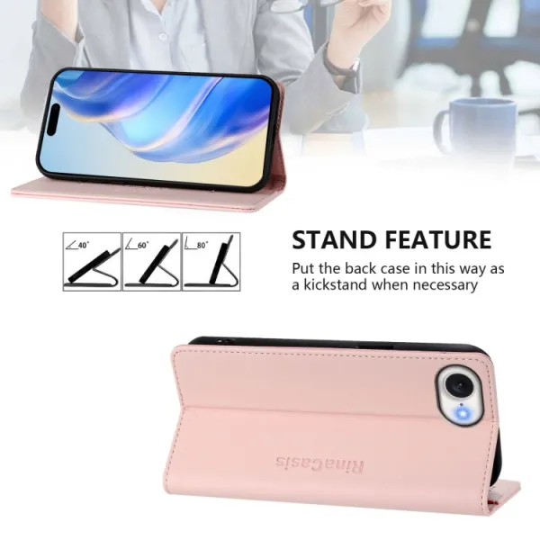 RINA Zaklápacie puzdro pre Apple iPhone 16e / iPhone 17e ružové