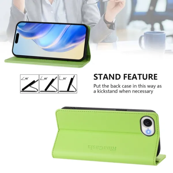 RINA Zaklápacie puzdro pre Apple iPhone 16e / iPhone 17e svetlozelené
