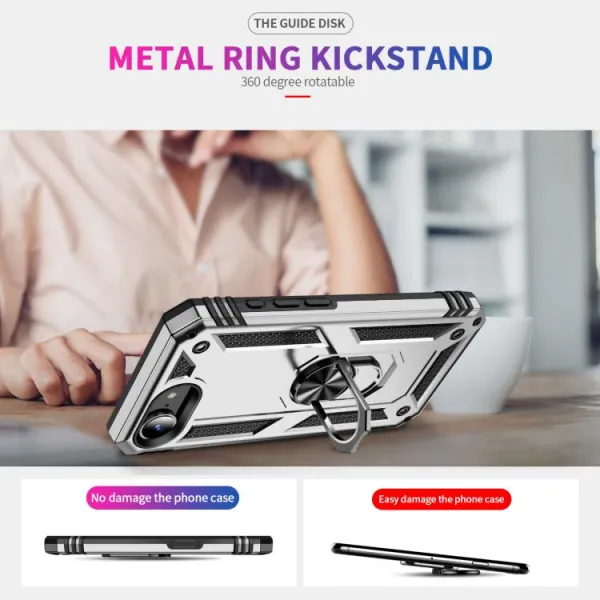RING Kryt s držiakom pre Apple iPhone 16e / iPhone 17e strieborný