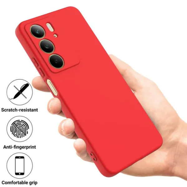 RUBBER Ochranný kryt pre Realme C75 / Realme 14x 5G červený