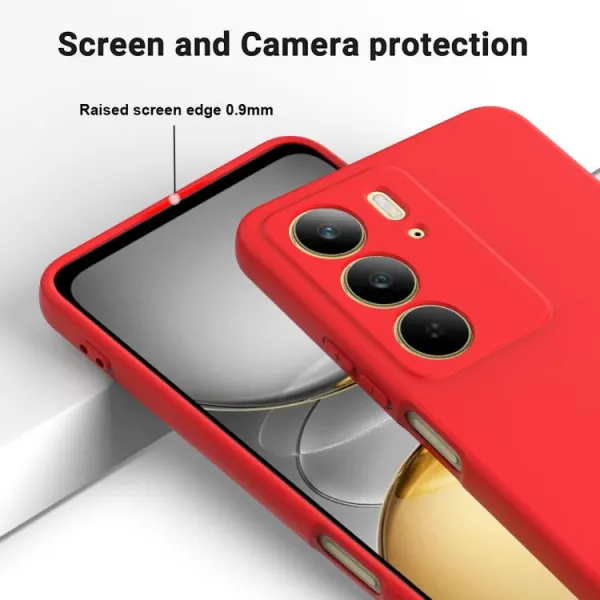 RUBBER Ochranný kryt pre Realme C75 / Realme 14x 5G červený