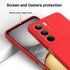 RUBBER Ochranný kryt pre Realme C75 / Realme 14x 5G červený