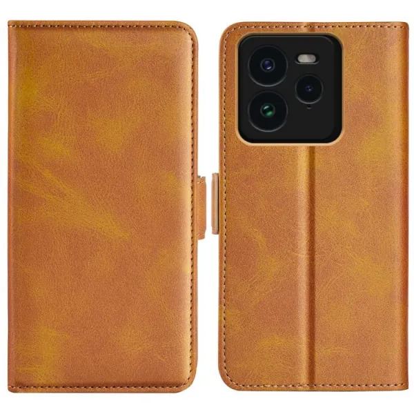 SIDE Peňaženkové puzdro pre Realme GT 7 Pro 5G svetlohnedé