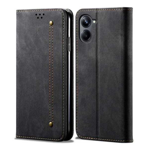 DENIM Peňaženkový kryt pre Samsung Galaxy A06 čierny
