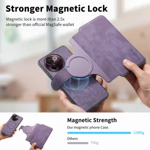 CASENEO MAGSAFE Peňaženkový obal 2v1 Vivo V40 Lite 5G fialový