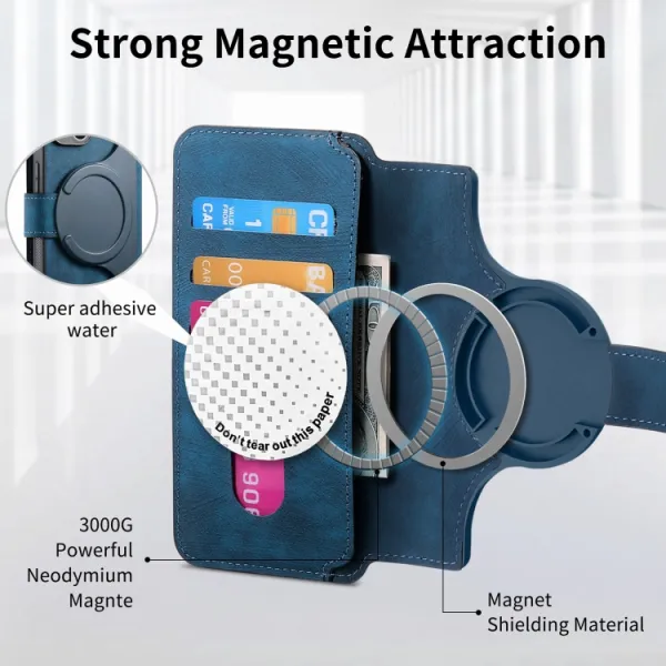 CASENEO MAGSAFE Peňaženkový obal 2v1 Vivo V40 Lite 5G modrý