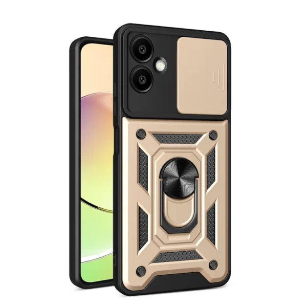 RING CAMERA Kryt s držiakom pre Samsung Galaxy A06 zlatý
